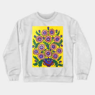 Maria Prymachenko, Flowers for Peace, Ukrainian Folk Art, Naïve Art Crewneck Sweatshirt